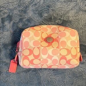 Coach Pink and Cream Cosmetic Case